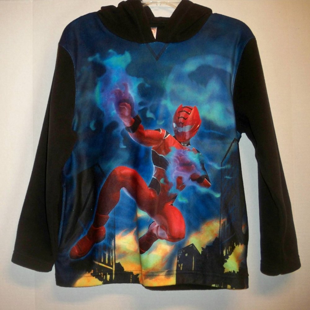 Power Ranger, Red Ranger, Fleece Pullover Sweater Hoodie Youth Large, Disney